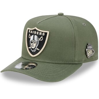 Casquette courbée verte snapback 9FIFTY A Frame Precurved Side Pin Las Vegas Raiders NFL New Era