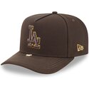 casquette-courbee-marron-snapback-9fifty-a-frame-precurved-visor-pin-los-angeles-dodgers-mlb-new-era