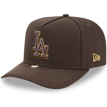 Mützen gebogen braun snapback 9FIFTY A Frame Precurved Visor Pin der Los Angeles Dodgers MLB von New Era