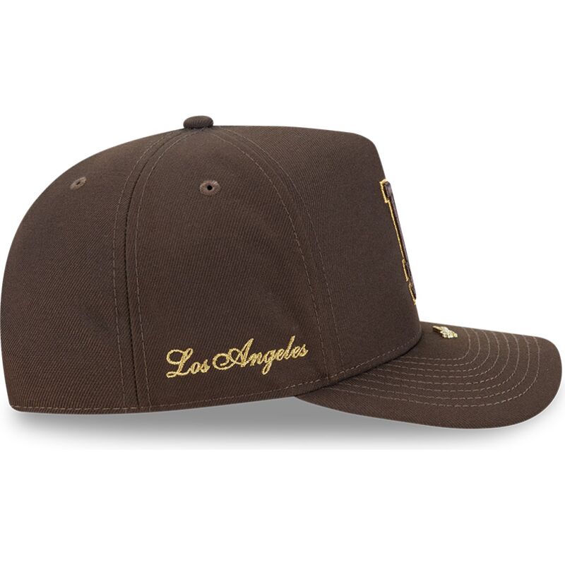 casquette-courbee-marron-snapback-9fifty-a-frame-precurved-visor-pin-los-angeles-dodgers-mlb-new-era