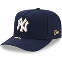 mutzen-gebogen-marineblau-snapback-9fifty-a-frame-precurved-visor-pin-der-new-york-yankees-mlb-von-new-era