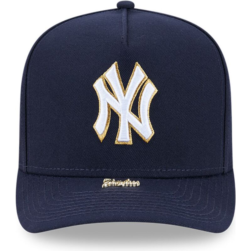 mutzen-gebogen-marineblau-snapback-9fifty-a-frame-precurved-visor-pin-der-new-york-yankees-mlb-von-new-era
