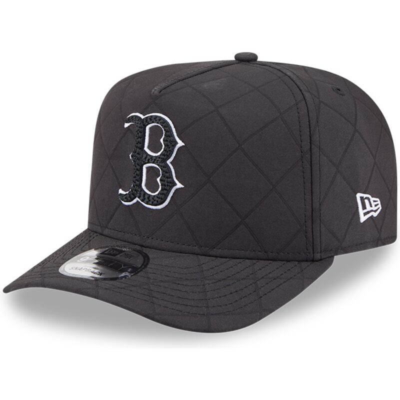 mutzen-gebogen-schwarz-snapback-9fifty-a-frame-precurved-checkered-der-boston-red-sox-mlb-von-new-era