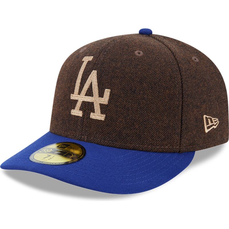 casquette-courbee-marron-et-bleue-ajustee-59fifty-precurved-los-angeles-dodgers-mlb-new-era