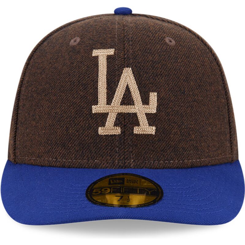 casquette-courbee-marron-et-bleue-ajustee-59fifty-precurved-los-angeles-dodgers-mlb-new-era