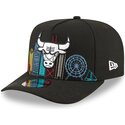 mutzen-gebogen-schwarz-snapback-9fifty-a-frame-precurved-skyline-der-chicago-bulls-nba-von-new-era