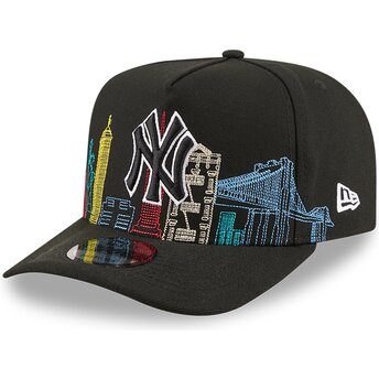 Mützen gebogen schwarz snapback 9FIFTY A Frame Precurved Skyline der New York Yankees MLB von New Era