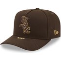 mutzen-gebogen-braun-snapback-9fifty-a-frame-precurved-visor-pin-der-chicago-white-sox-mlb-von-new-era