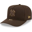 mutzen-gebogen-braun-snapback-9fifty-a-frame-precurved-visor-pin-der-new-york-yankees-mlb-von-new-era