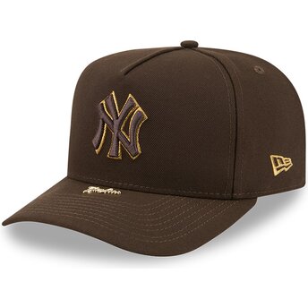 Mützen gebogen braun snapback 9FIFTY A Frame Precurved Visor Pin der New York Yankees MLB von New Era