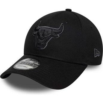 Mützen gebogen schwarz verstellbares band 9FORTY Team Outline der Chicago Bulls NBA von New Era