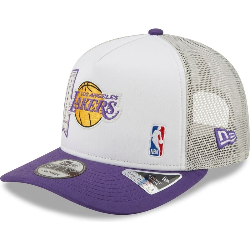 casquette-trucker-violette-et-blanche-9fifty-a-frame-precurved-multi-patch-los-angeles-lakers-nba-new-era