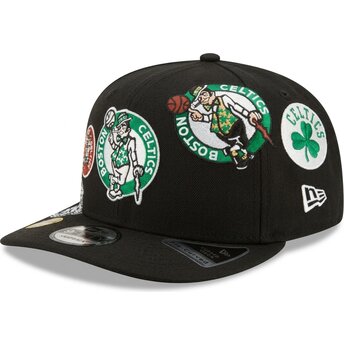 Casquette courbée noire snapback 9FIFTY A Frame Precurved Multi Patch Boston Celtics NBA New Era