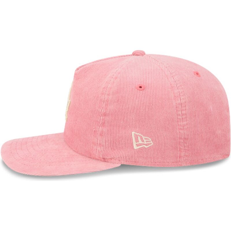 casquette-courbee-rose-ajustable-19twenty-precurved-corduroy-pastel-los-angeles-dodgers-mlb-new-era