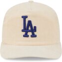 casquette-courbee-beige-ajustable-avec-logo-bleu-19twenty-precurved-corduroy-pastel-los-angeles-dodgers-mlb-new-era