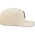 casquette-courbee-beige-ajustable-avec-logo-bleu-19twenty-precurved-corduroy-pastel-los-angeles-dodgers-mlb-new-era