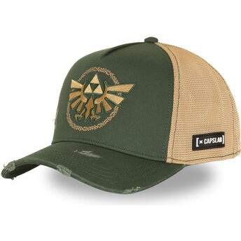 Casquette trucker verte et beige Triforce CLZEL1 LIN The Legend Of Zelda Capslab