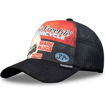 Casquette trucker noire et rouge N°240 Spark Plugs Rock’nFreeLife