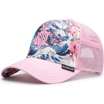 Casquette trucker rose N°245 Dragon Rock’nFreeLife