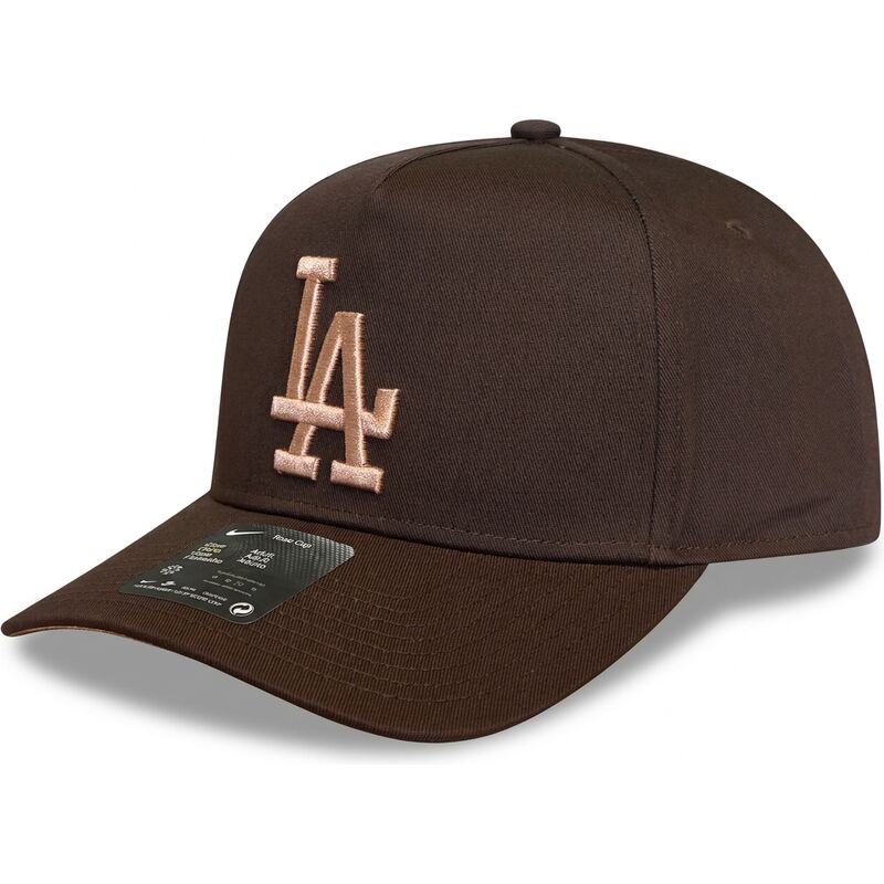 mutzen-gebogen-braun-snapback-rise-structured-a-frame26-der-los-angeles-dodgers-mlb-von-nike