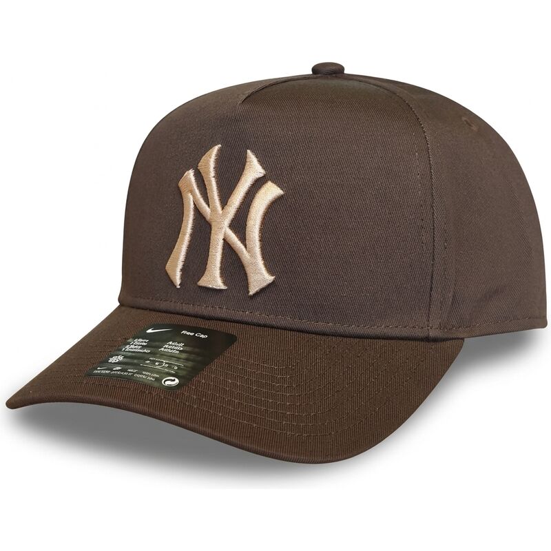 mutzen-gebogen-braun-snapback-rise-structured-a-frame26-der-new-york-yankees-mlb-von-nike