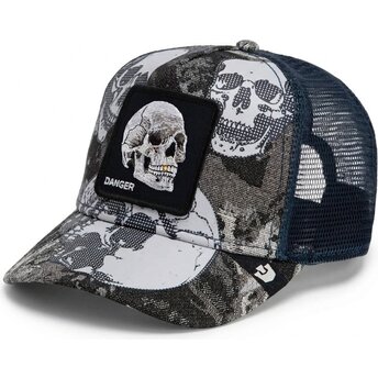 Casquette trucker noire et bleue crâne Bone Head Danger The Farm Goorin Bros.