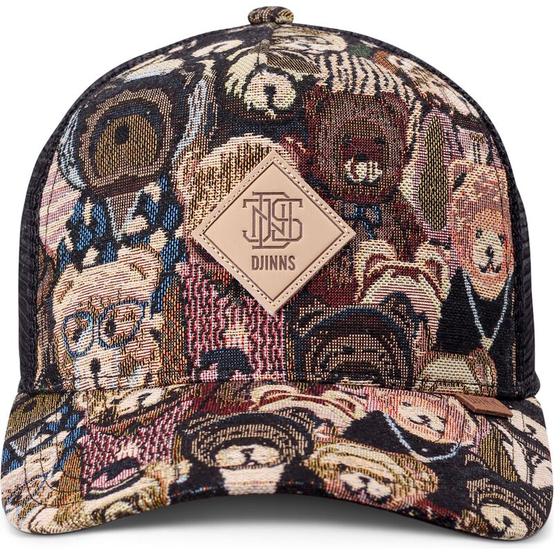 casquette-trucker-multicolore-et-noire-hft-crasy-sofa-bear-djinns