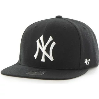Casquette plate noire snapback unie MLB NewYork Yankees 47 Brand
