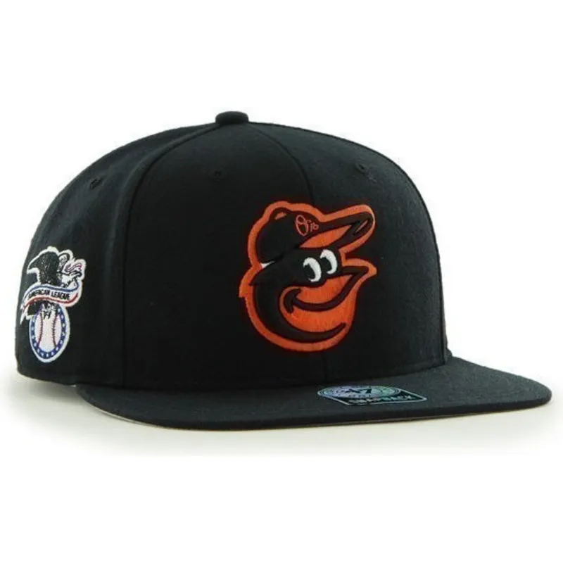 mutzen-flach-schwarz-snapback-lisa-lateral-der-baltimore-orioles-mlb-von-47-brand mutzen-flach-schwarz-snapback-lisa-lateral-der-baltimore-orioles-mlb-von-47-brand
