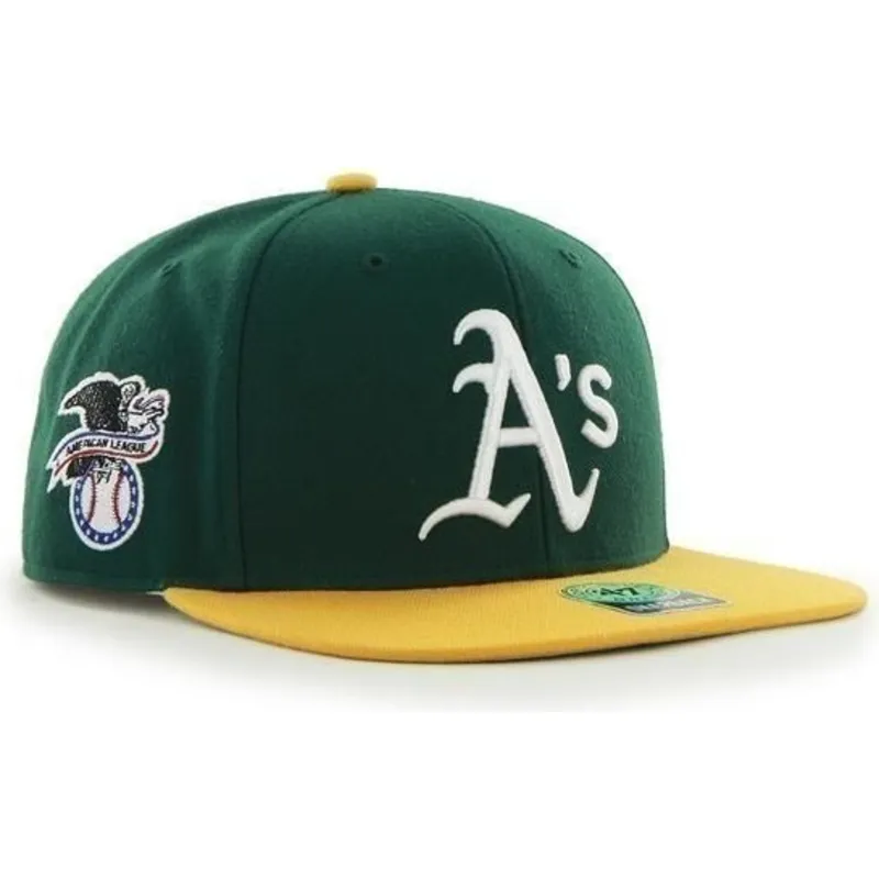 mutzen-flach-grun-snapback-lisa-lateral-der-oakland-athletics-mlb-von-47-brand