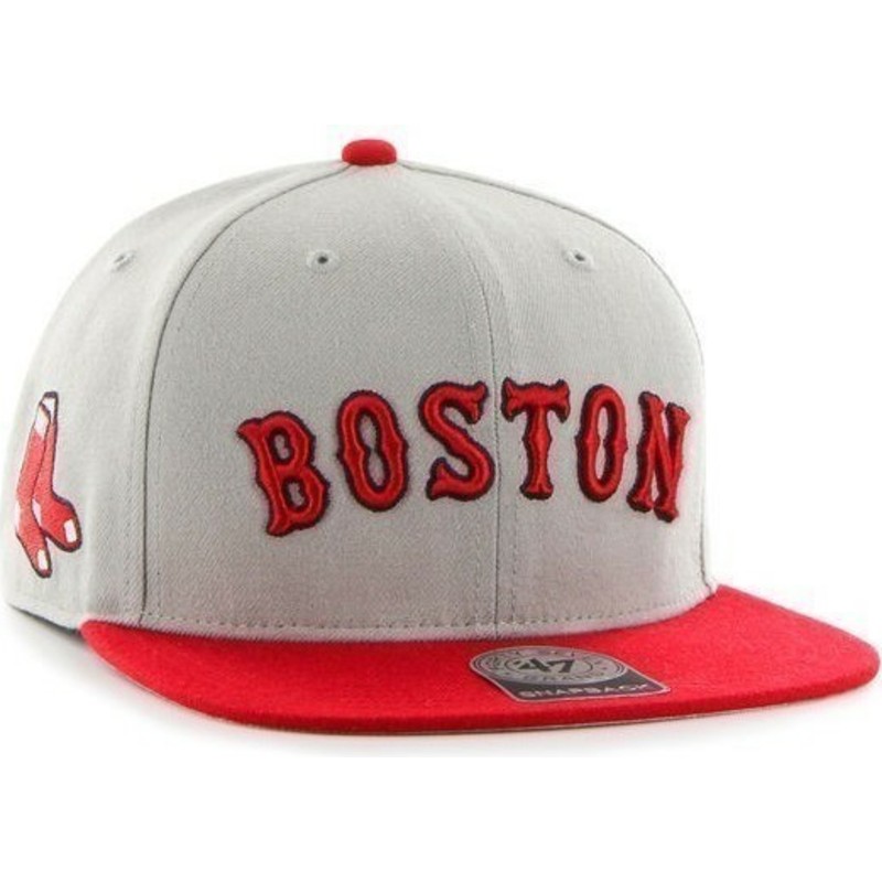 casquette-plate-grise-snapback-avec-logo-lateral-mlb-boston-red-sox-47-brand