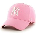 casquette-a-visiere-courbee-rose-unie-mlb-newyork-yankees-47-brand