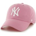 47-brand-curved-brim-grosses-vorderes-logo-mlb-new-york-yankees-cap-pink