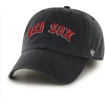 47 Brand Curved Brim Großer Front Name MLB Boston Red Sox Cap marineblau