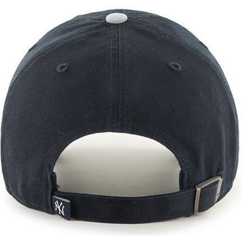 47-brand-curved-brim-grosses-vorderes-logo-new-york-yankees-cap-schwarz-mit-grauem-schirm