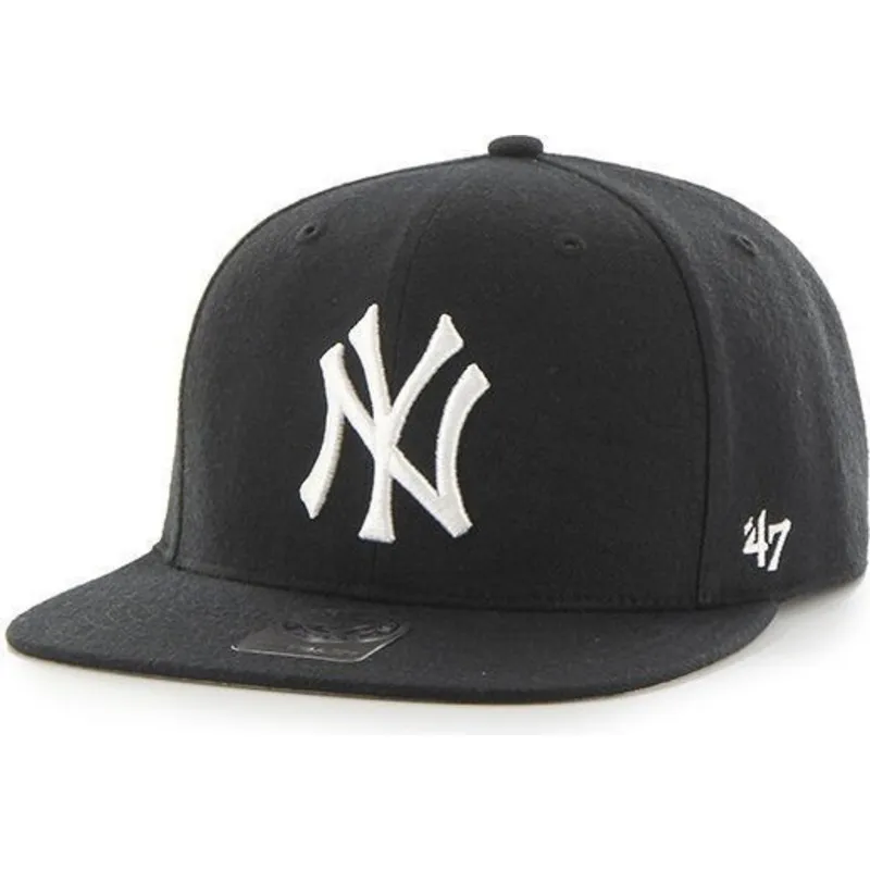 mutzen-flach-schwarz-snapback-fur-kinder-der-new-york-yankees-mlb-von-47-brand