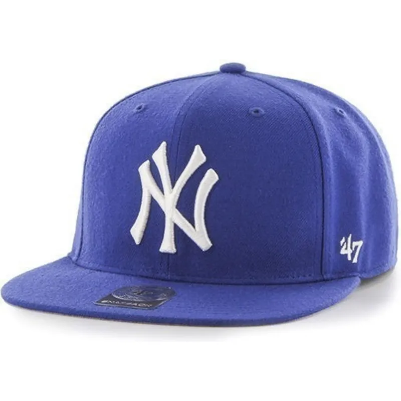 mutzen-flach-blau-snapback-fur-kinder-der-new-york-yankees-mlb-von-47-brand