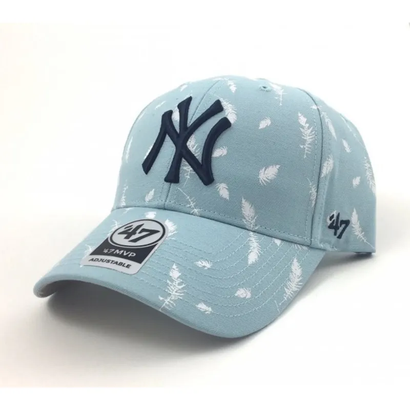 47-brand-new-york-yankees-mlb-kappe-mit-gebogenem-schirm-in-blau-mit-federdruck