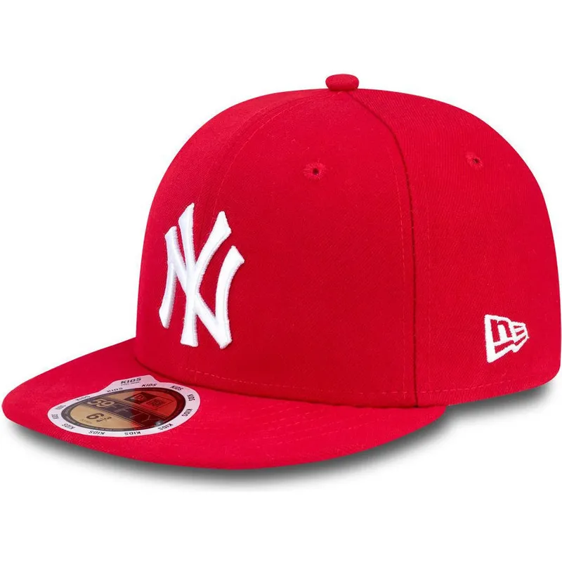 mutzen-flach-rot-angepasst-fur-kinder-59fifty-essential-der-new-york-yankees-mlb-von-new-era mutzen-flach-rot-angepasst-fur-kinder-59fifty-essential-der-new-york-yankees-mlb-von-new-era