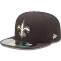 schwarze-flache-angepasste-59fifty-authentic-on-field-game-kappe-der-new-orleans-saints-nfl-von-new-era