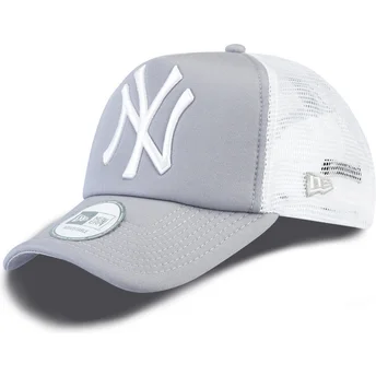 new-era-new-york-yankees-mlb-clean-a-frame-graue-trucker-kappe