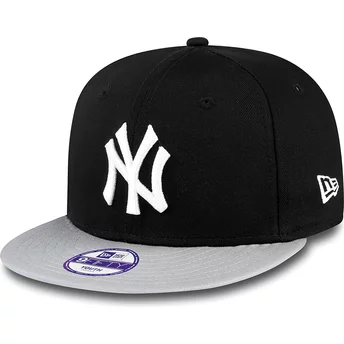 Casquette plate noire snapback ajustable pour enfant 9FIFTY Cotton Block New York Yankees MLB New Era