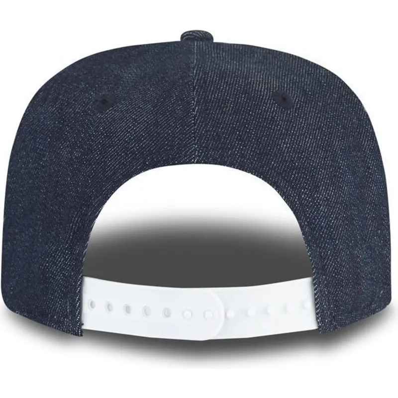 mutzen-flach-marineblau-snapback-fur-kinder-9fifty-essential-denim-der-new-york-yankees-mlb-von-new-era
